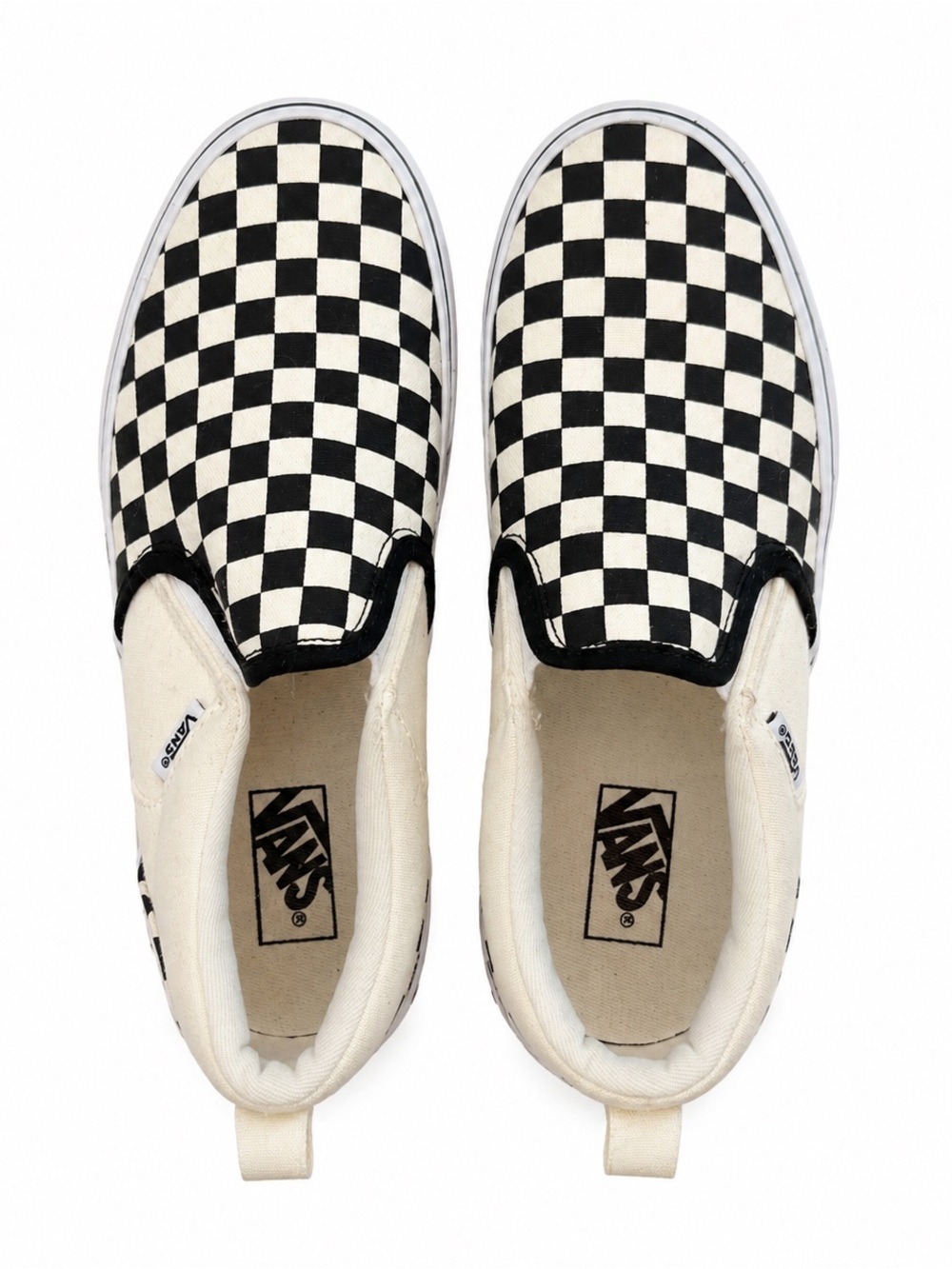 Vans Classic Checkerboard Slip-On Sneakers Kids Youth Size 4 Black White Skate